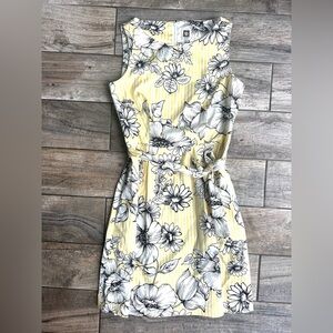 Anne Klein Yellow Floral Striped Dress sz 6